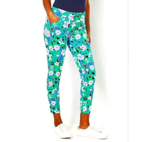 Lilly Pulitzer Corso Pant UPF 50 Spearmint Golf Til U Drop Woven Sz 00 NWT $148 - Picture 1 of 9